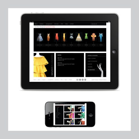 Vintage Martini logo branding and website