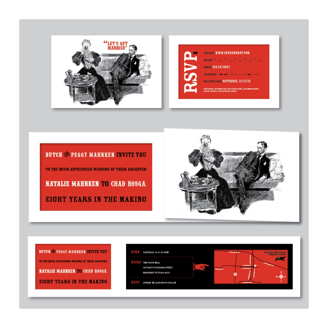 Natalie Mahnken & Chad Rosga wedding invitation