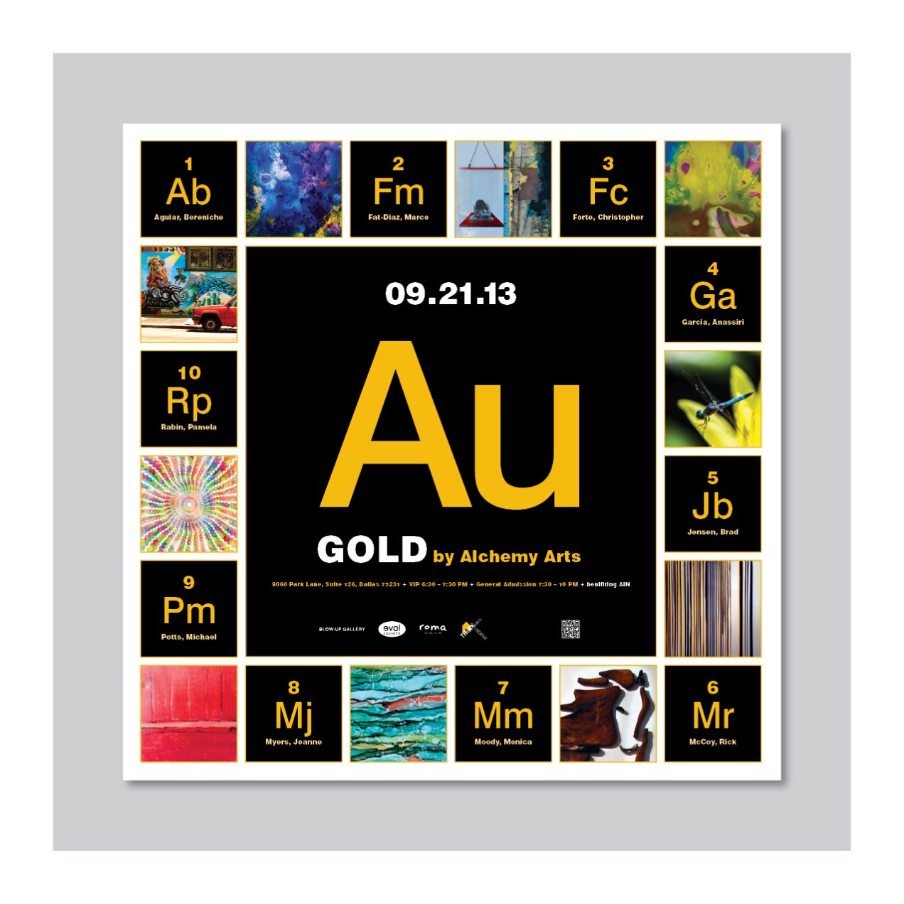 Alchemy Arts artist opening "Gold" show poster
