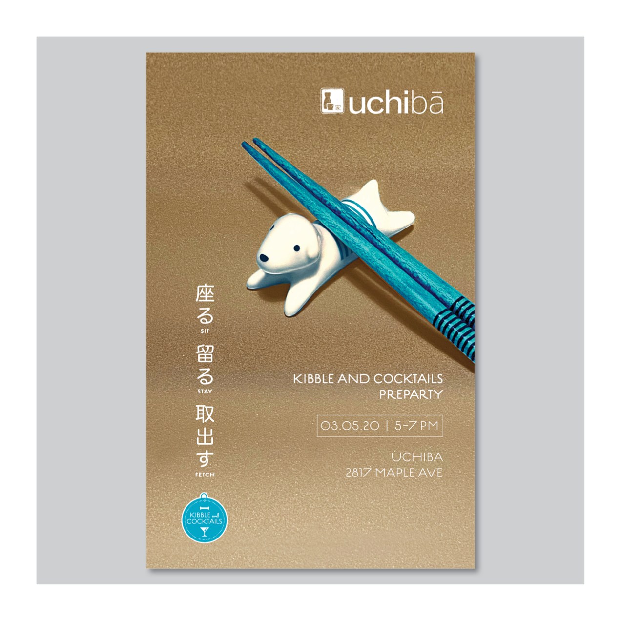 Pre-party poster for Kibble and Cocktails